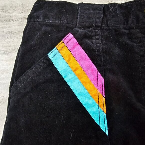 Girls Barbie Black Corduroy Cargo Wide Legged Jeans, Junior 160 - Picture 4 of 16